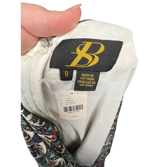 Anthropologie Sachin & Babi Maxi Dress Tassel Abstract Print Blue Red Size 8 - Picture 13 of 16